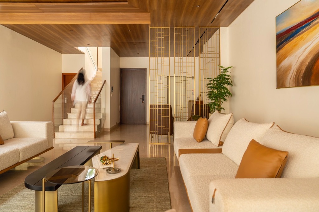 Godrej Woodsman Estate Villa - Elegant Living Hall Interior Design